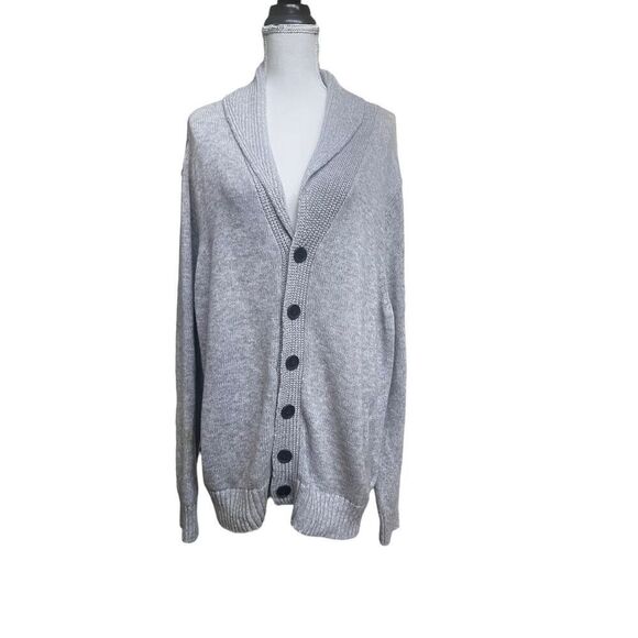 Grandpa’s grey chunky   cotton  sweater - Picture 1 of 16
